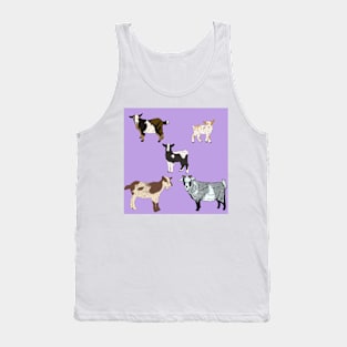 Purple Nigerian Dwarf Goats Pattern Tank Top